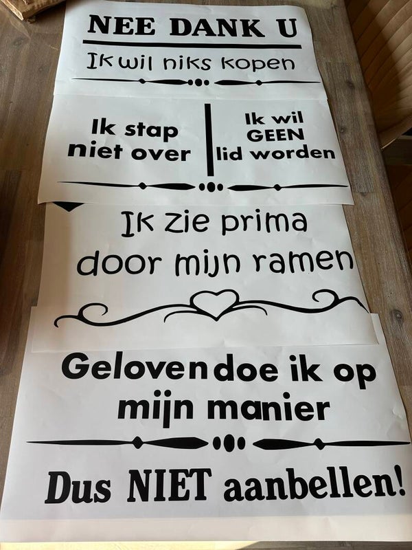 Nee dank u sticker