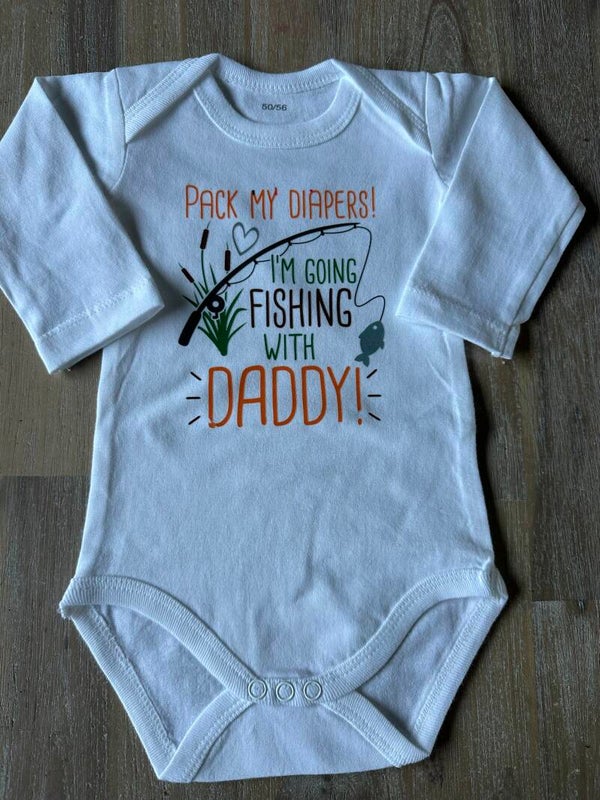 Romper pak de luiers ik ga vissen met papa