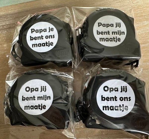 Rolmaat met tekst
