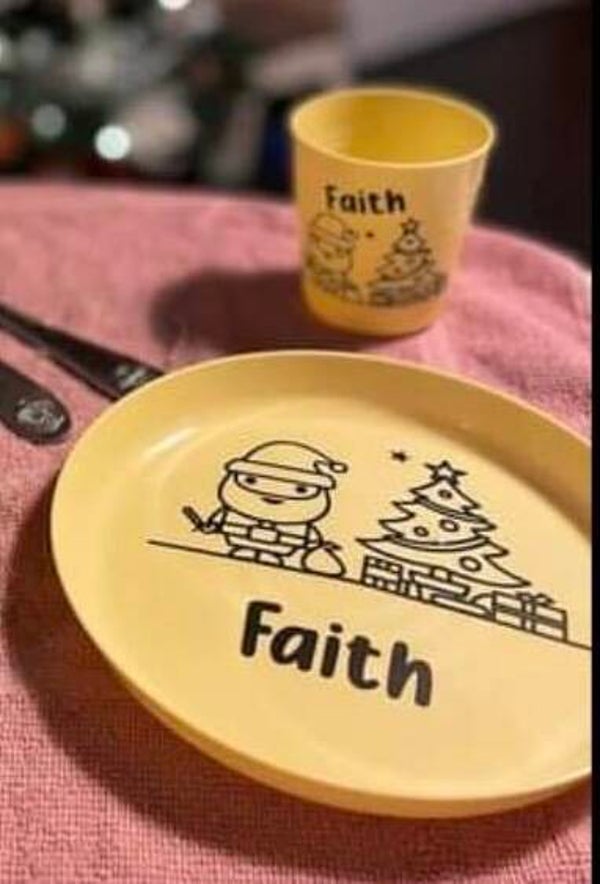 Kerst bordje en beker