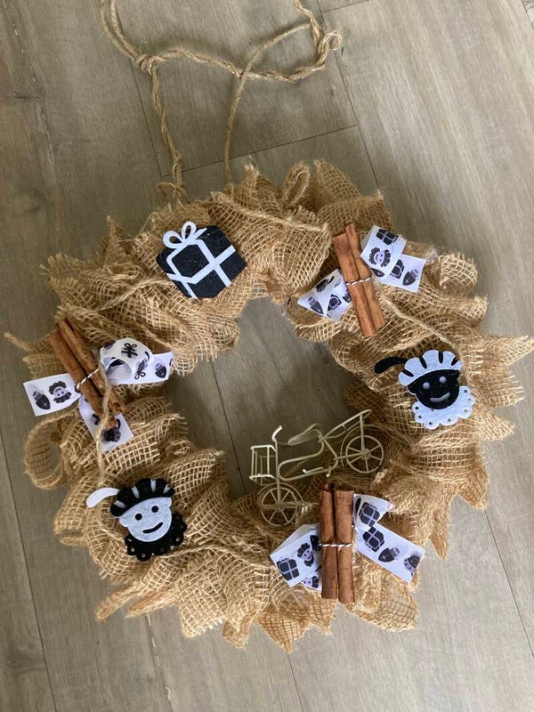 Sinterklaas krans zwart / wit