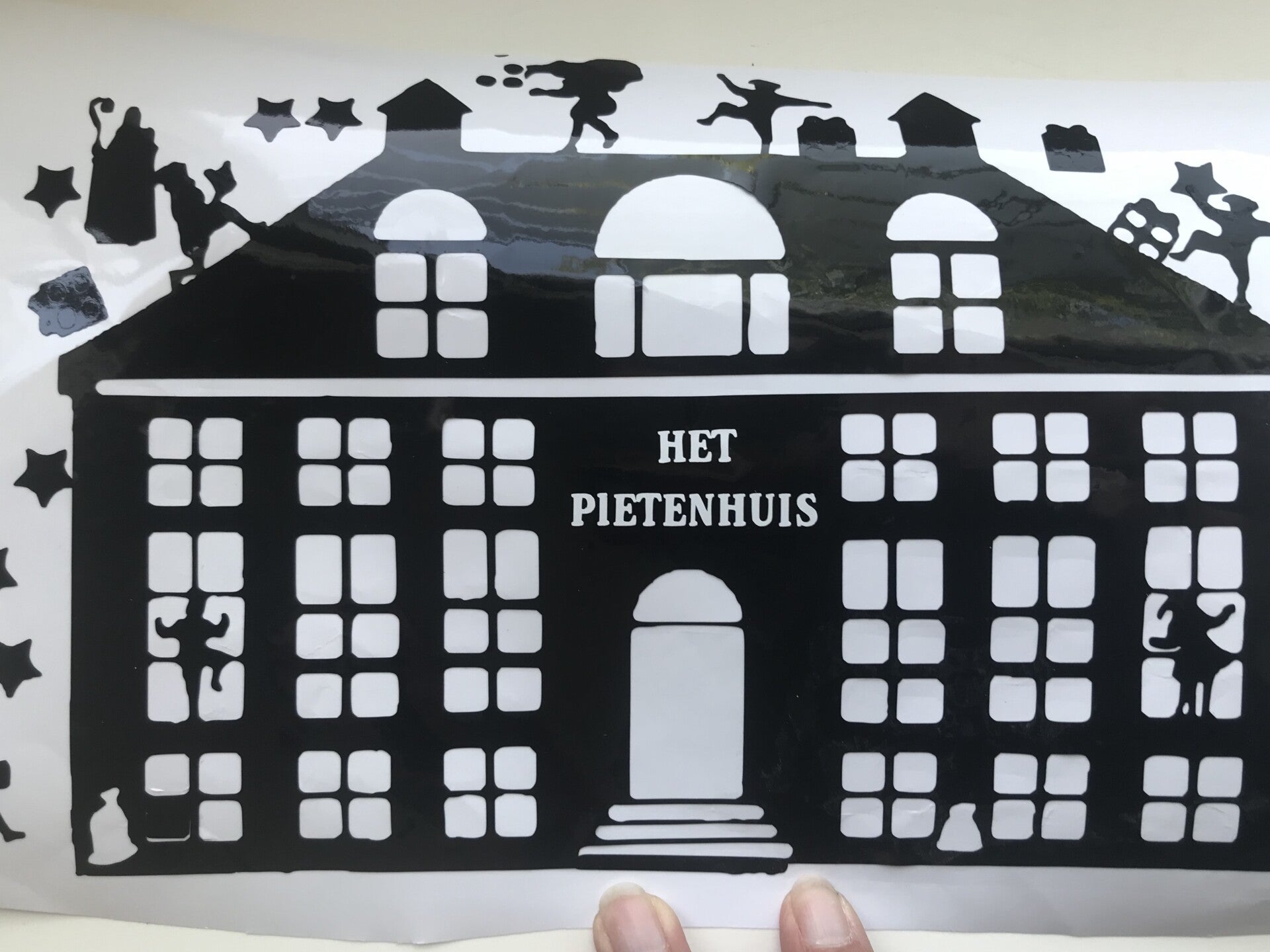 Pietenschool herbruikbaar raam folie , sticker