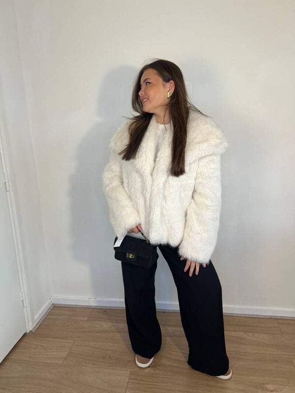 732 Bontjas faux fur Wit One Size