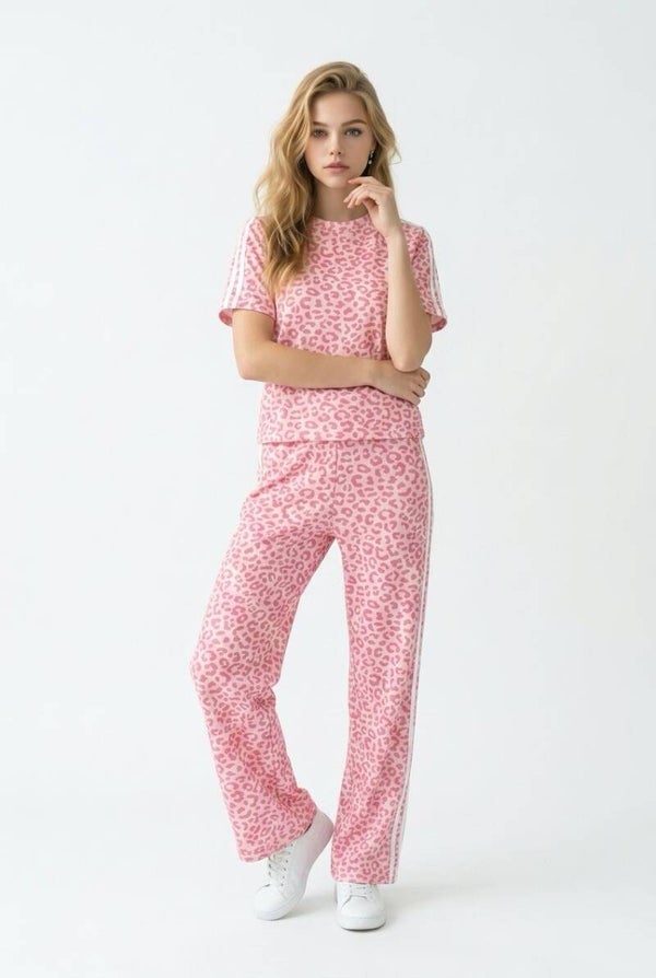 2699 Roos twee-delig set Dames panter licht roze