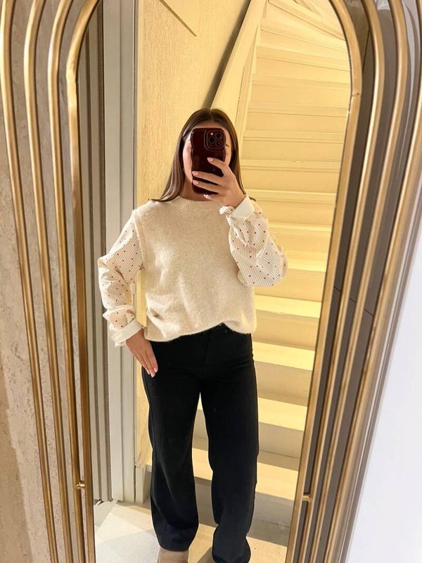 2414 trui met hartjes mouwen