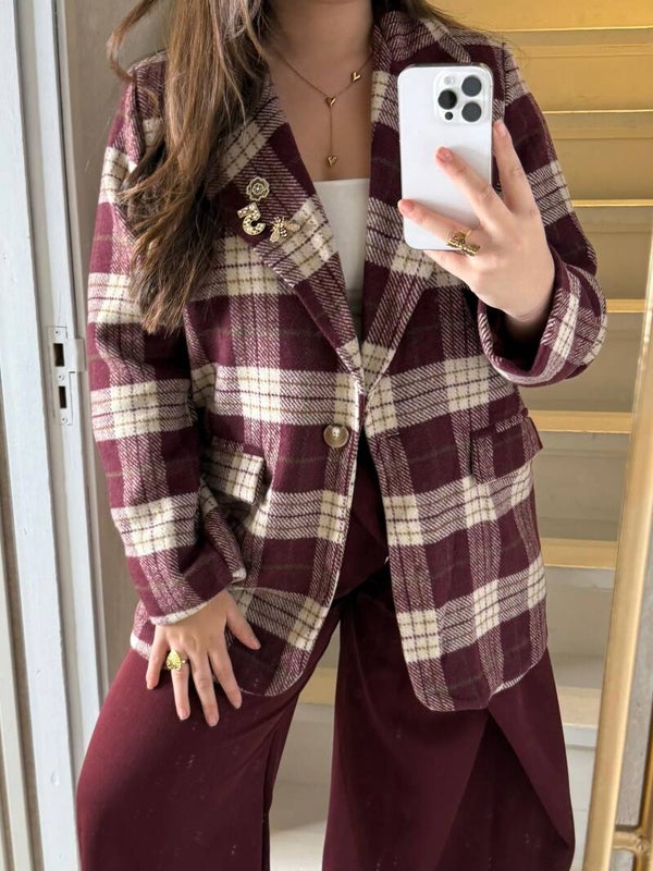 878 Ruiten Blazer Bordeaux
