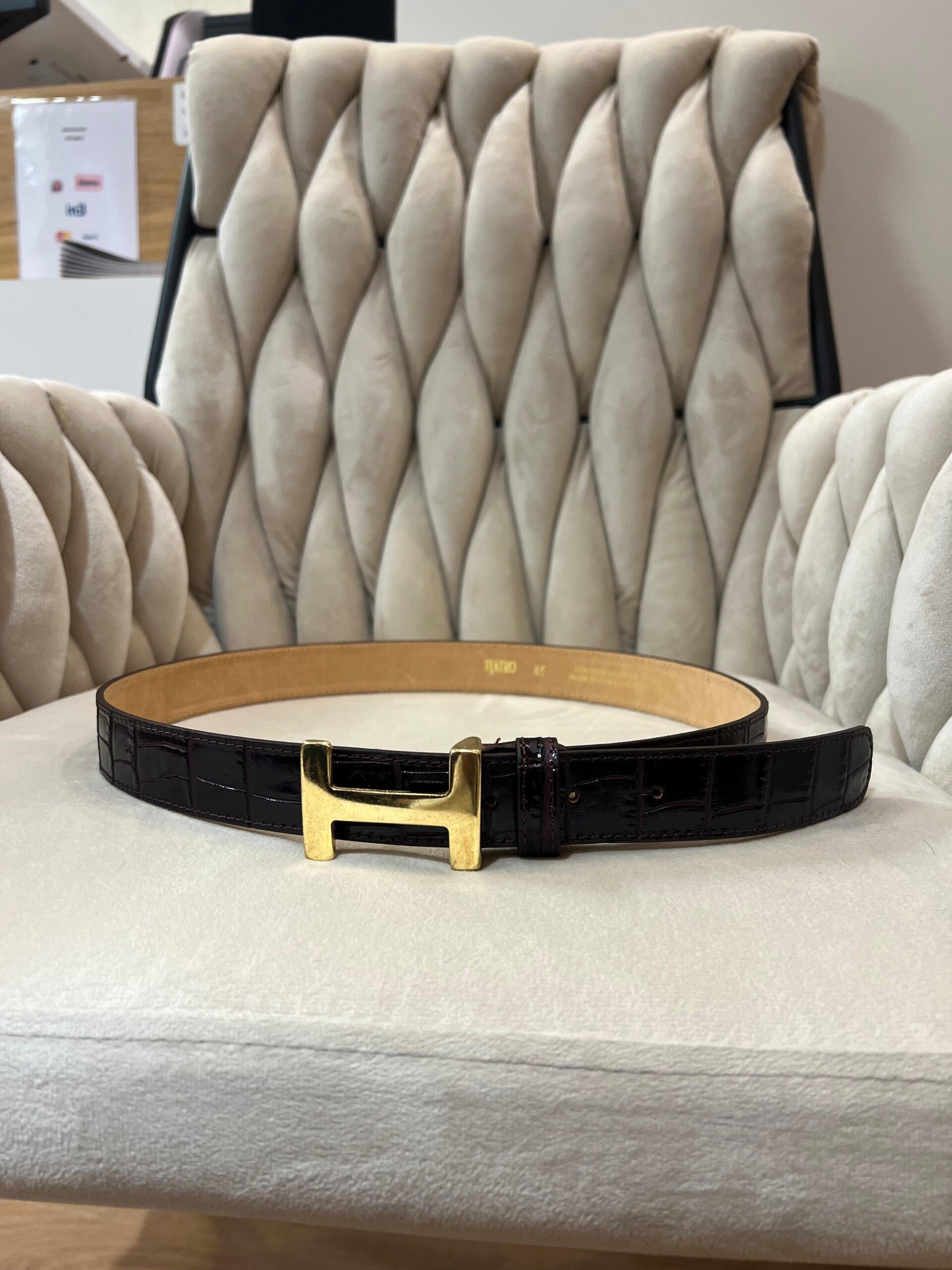 Riem Bordeaux slangenprint