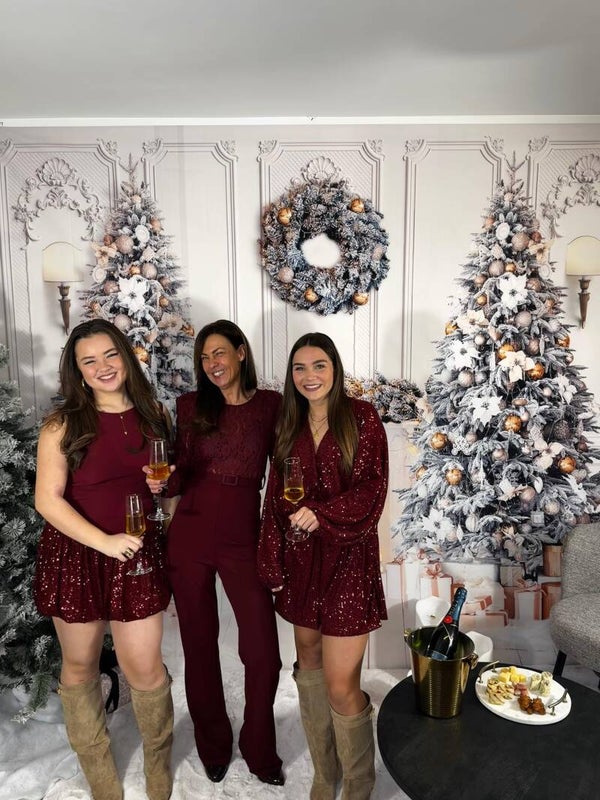 960 Party Jumpsuit kant Bordeaux