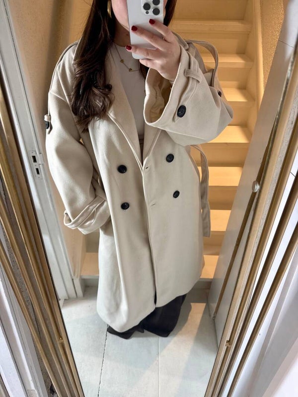 2644 Milou Trenchcoat  basic Beige lang