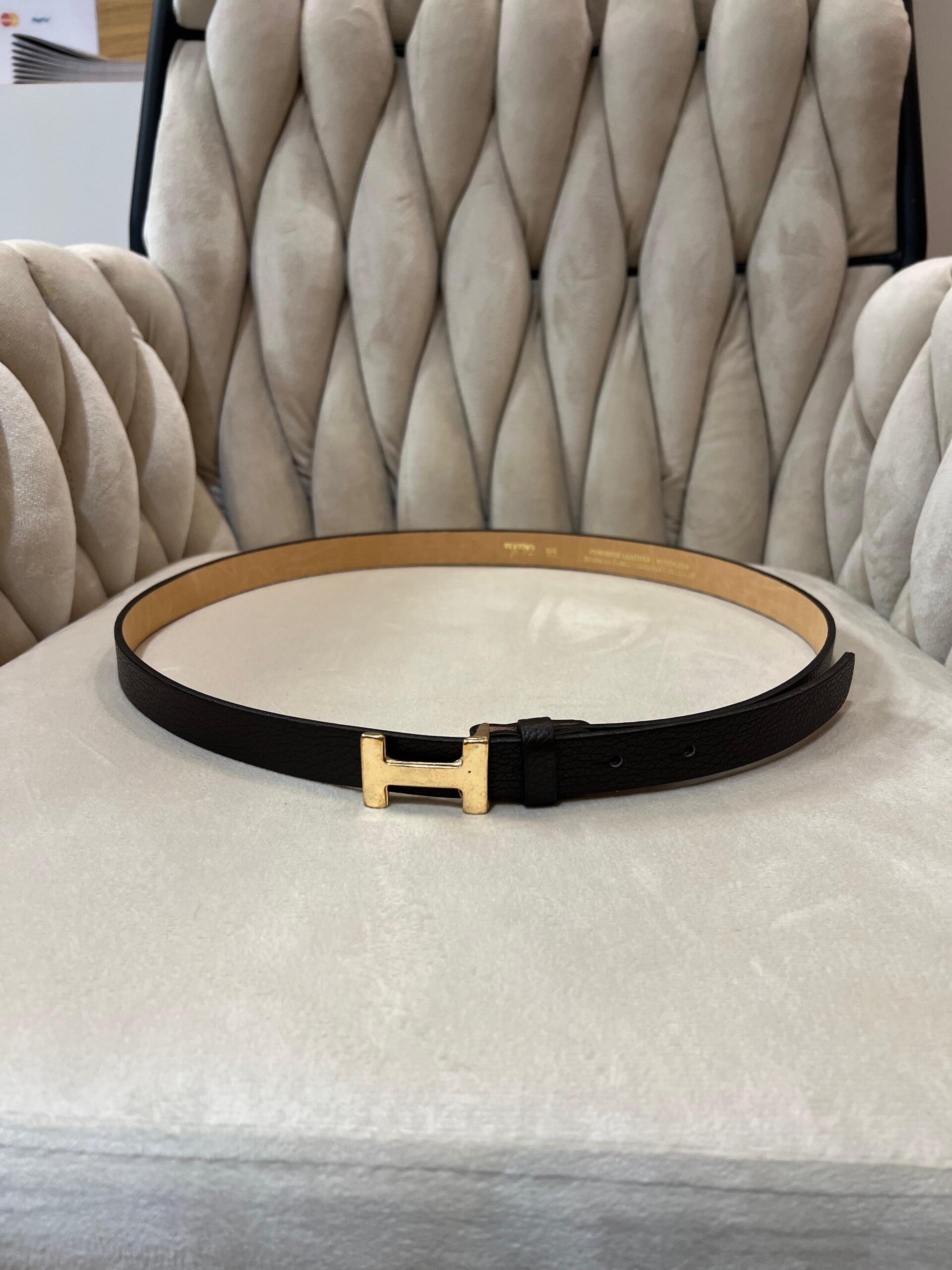 Riem Zwarte kleine gouden sluiting