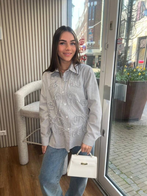 26106 Blouse gestreept blauw