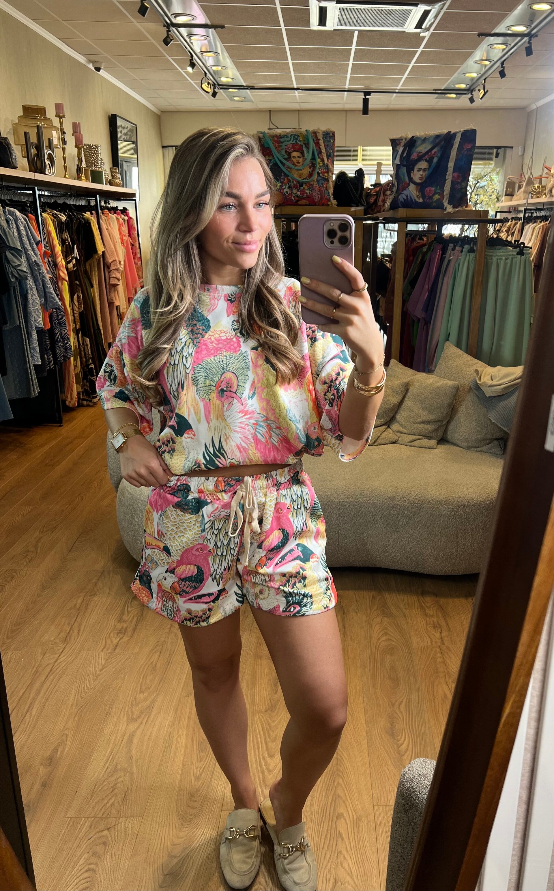 565 Roze set met print