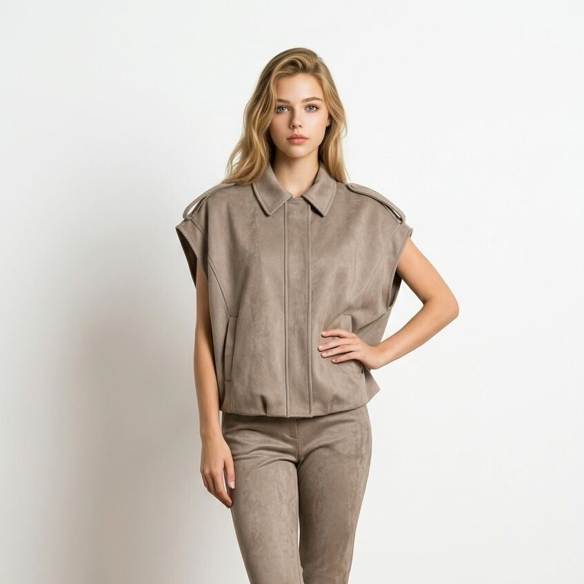 26197 Suède Gilet beige