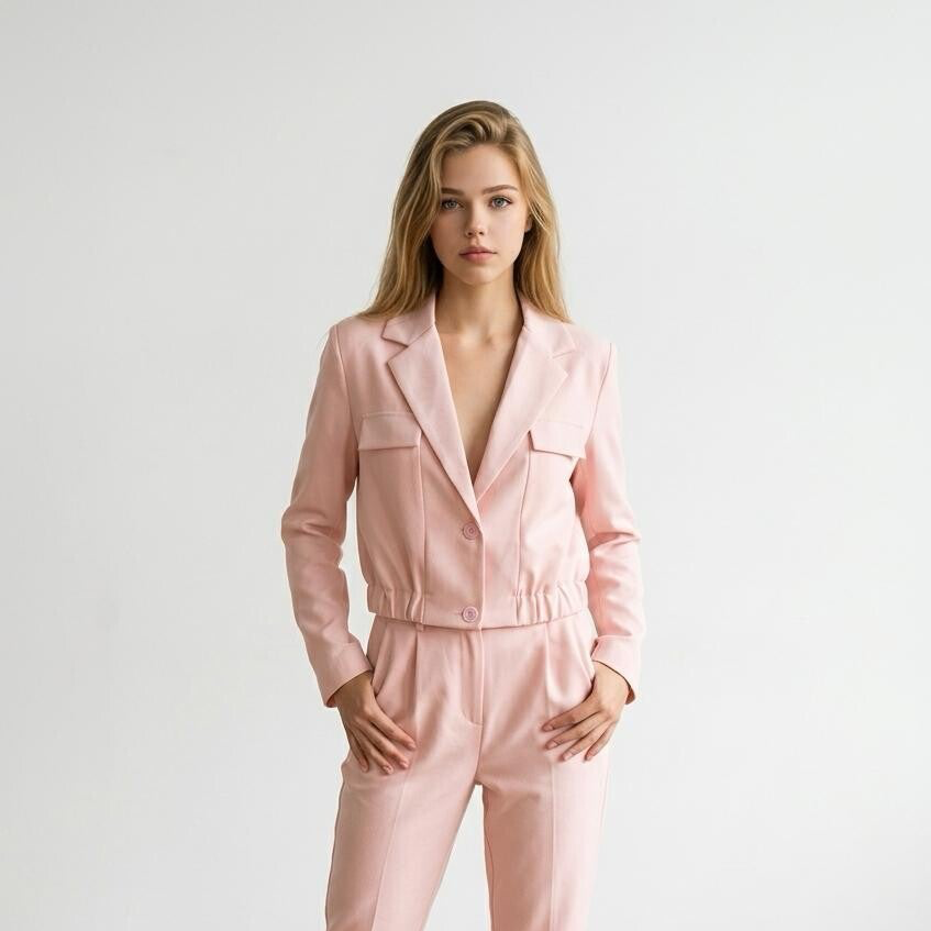 26218 cropped blazer roze