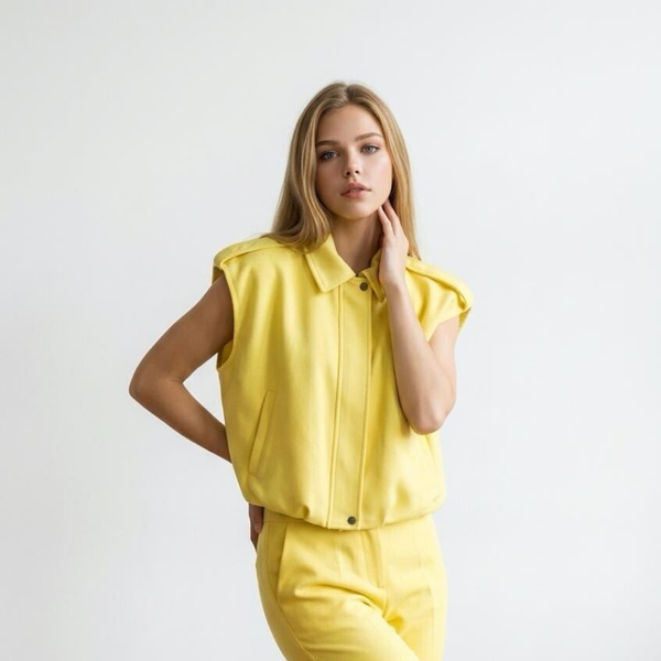 2199 Suède Gilet geel