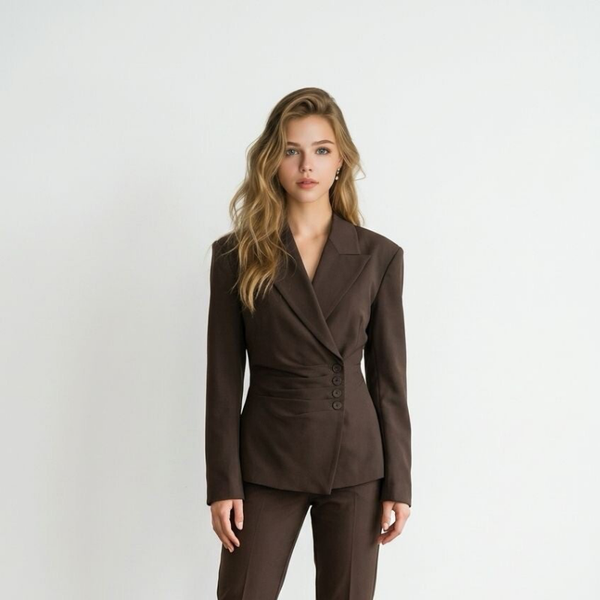 26121 Chloe Getailleerde blazer bruin