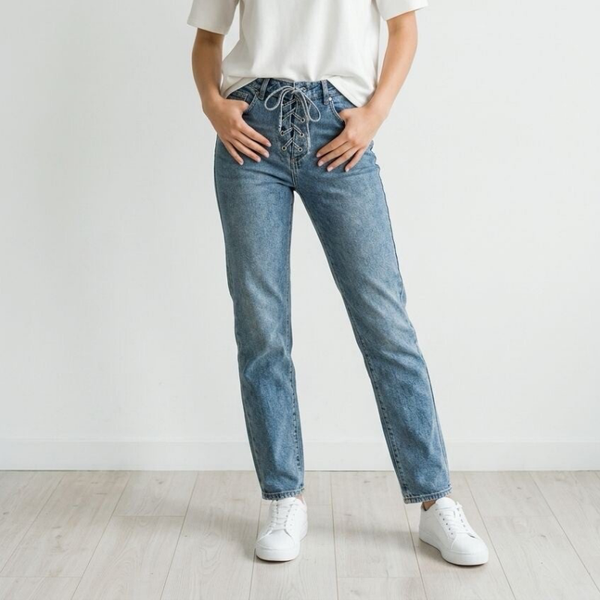 2604 Noa Jeans wide leg vetersluiting licht-blauw