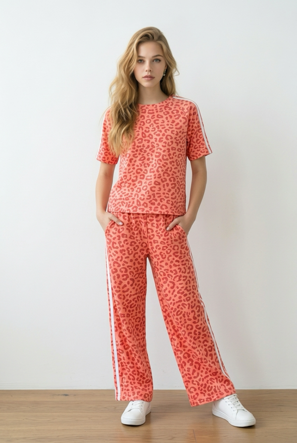 26101 Roos twee-delig comfy set dames donker roze