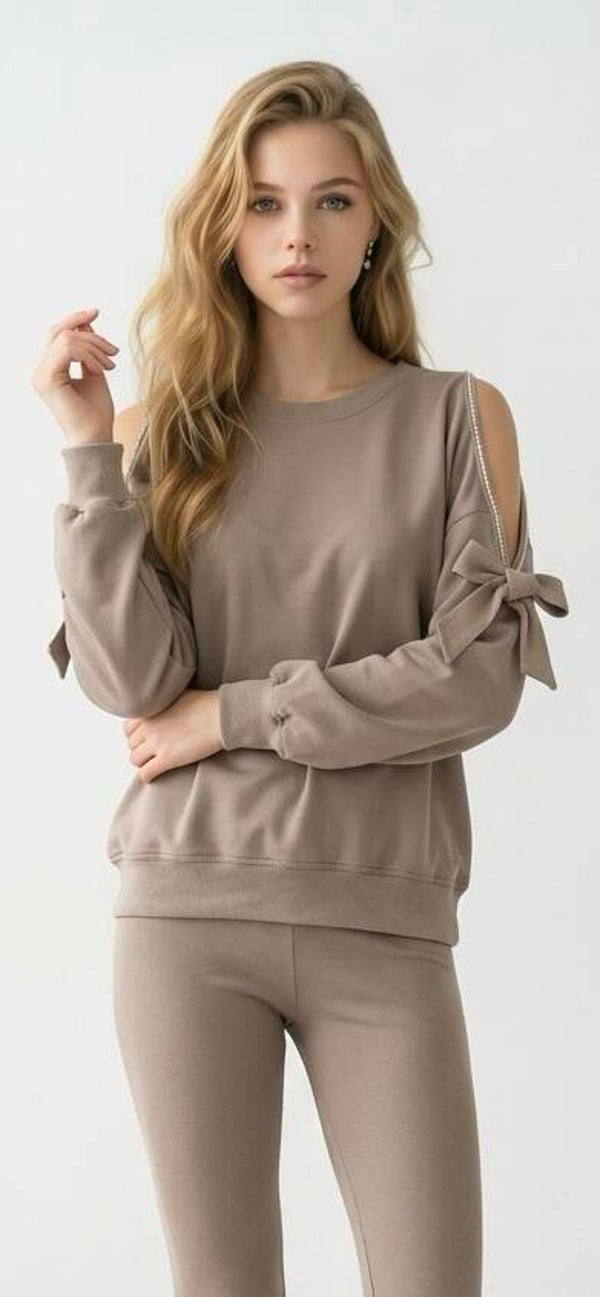26186 Suze joggingsuit Taupe one-size