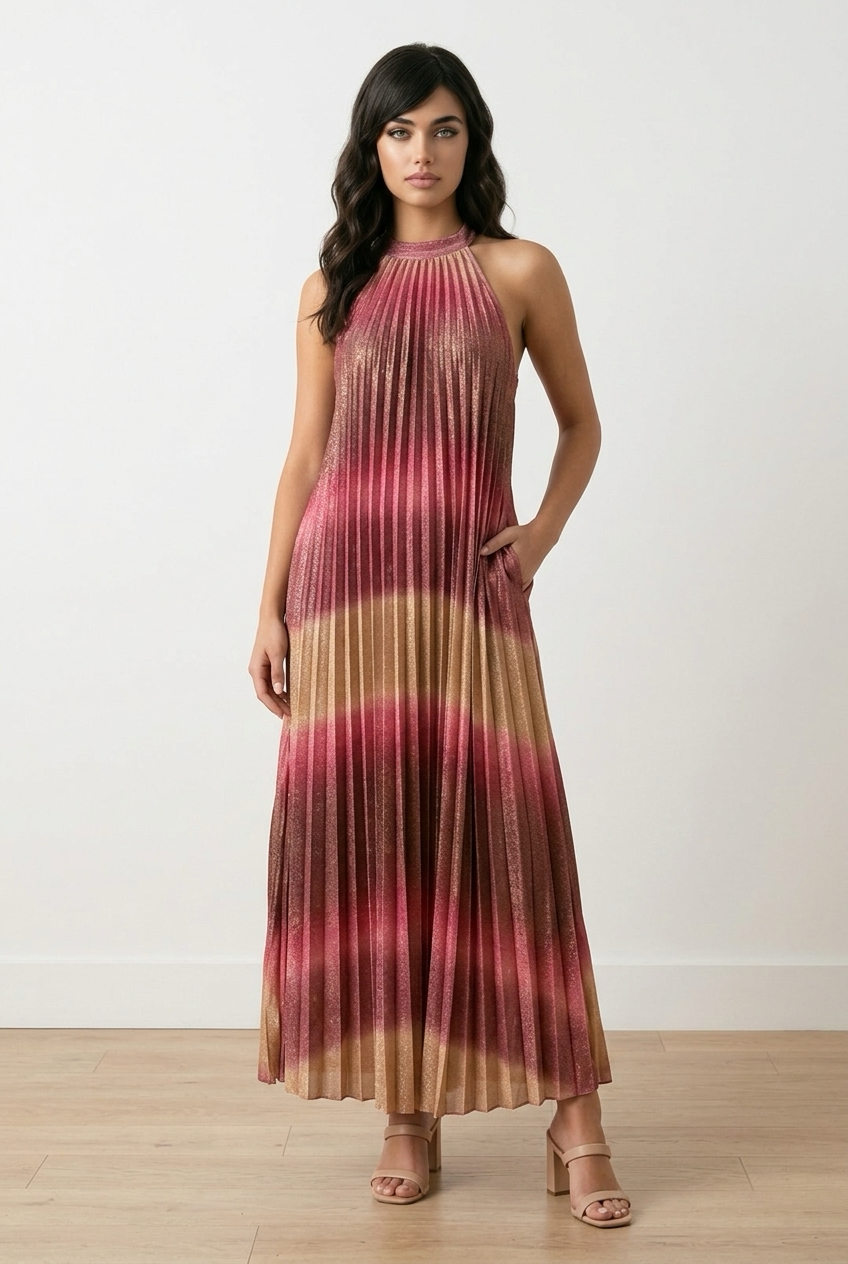 jurk rood-goud Sale laatste stuk op=op.