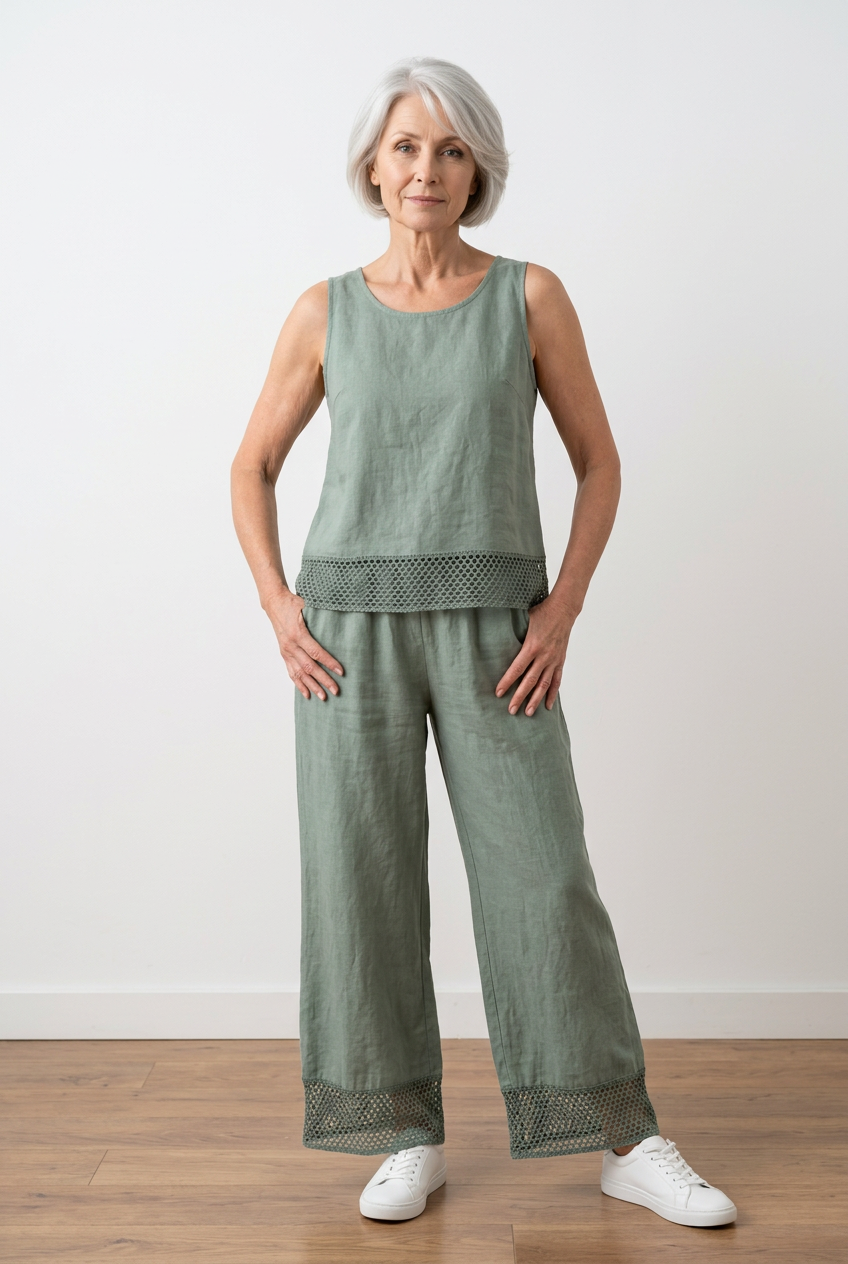 Mia Linnen set Groen one-size