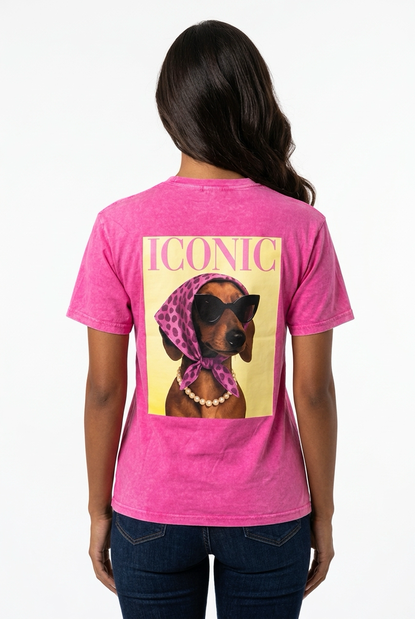 26284 Iconic basic tee Dog Roze