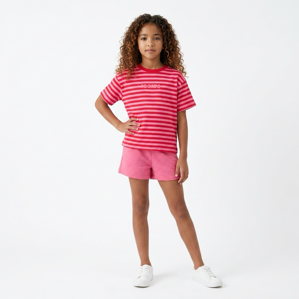 26293 Mini Stripe Tee Roze / Rood