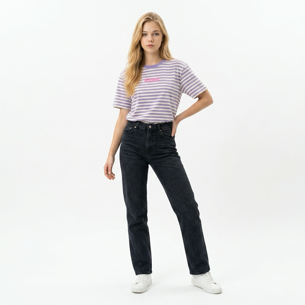 26289 Elise Icon Stripe Tee Paars