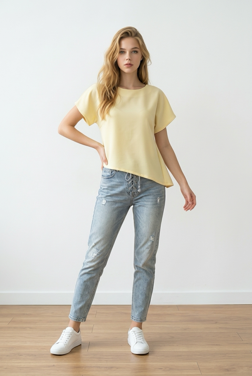 26270 Sophie Chic top butter yellow
