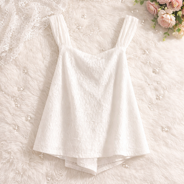Elli white top met elegante strik op de rug - Wit