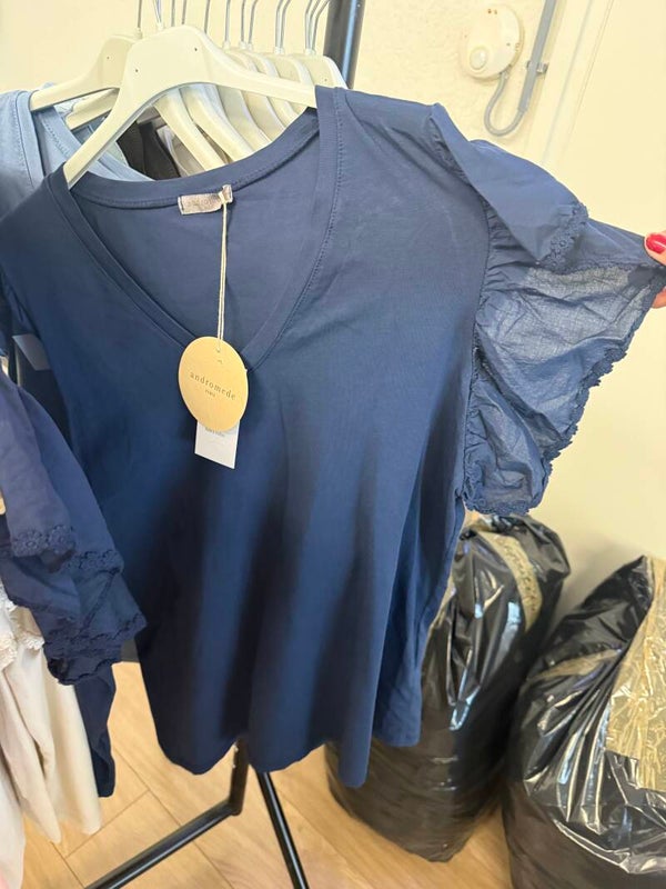 26263 Lina top Navy Blauw