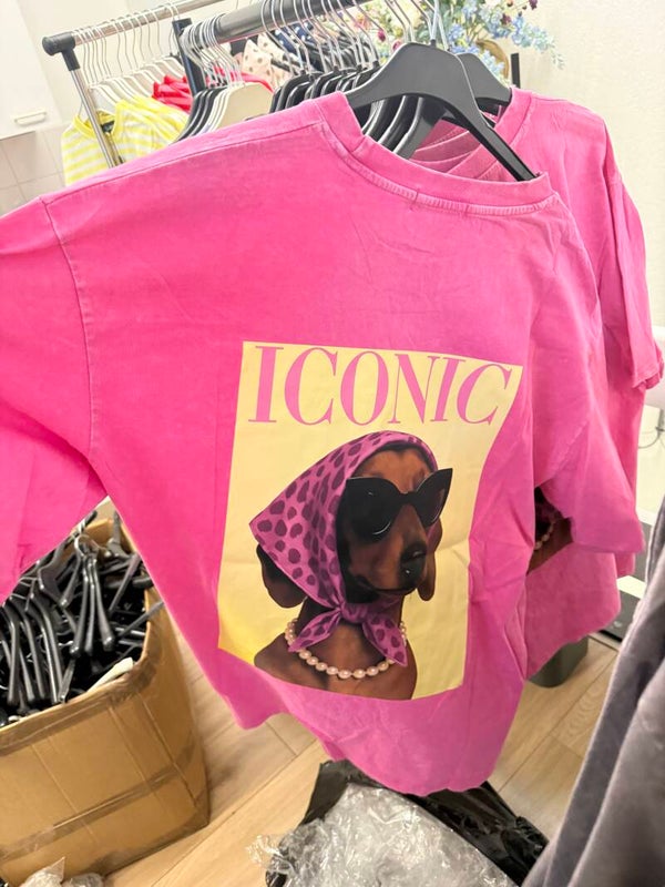 26284 Iconic basic tee Dog Roze