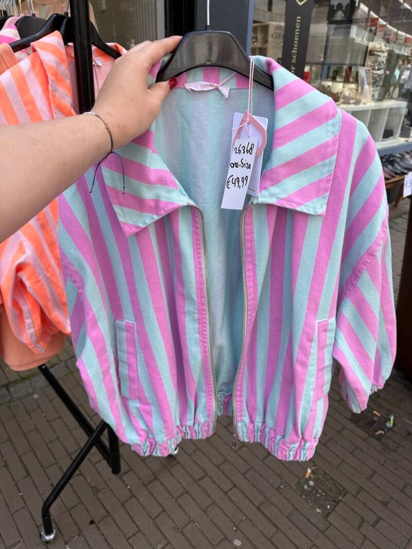 26368 Zoë Stripes Jacket Blauw Paars
