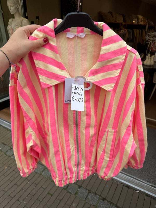 26367 Zoë stripes jacket Roze Geel