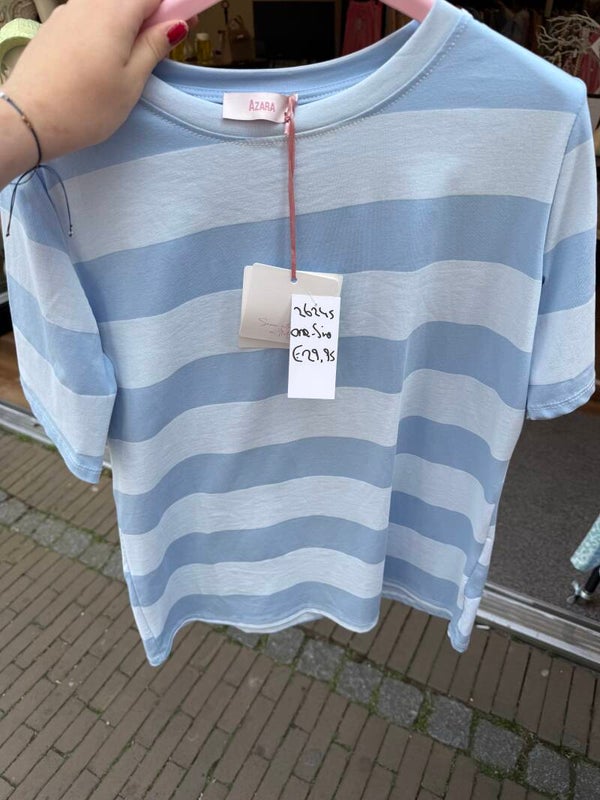 26245 Lena Stripe T-shirt Blauw