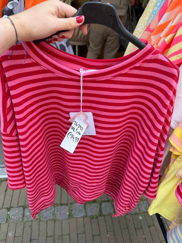26392 Stella Soho Stripe T-Shirt Roze / rood