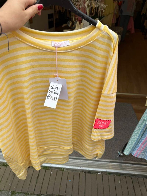 26391 Stella Soho Stripe T-shirt Geel