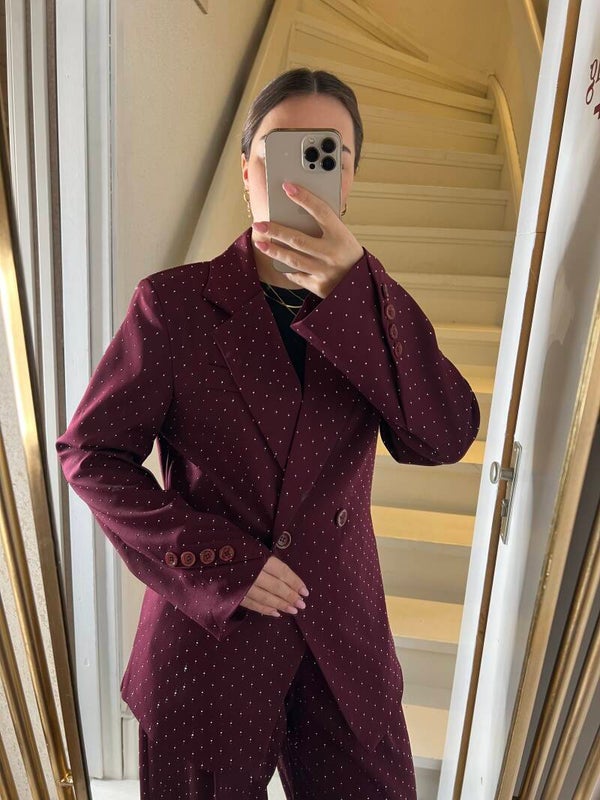 997 Glitter studs blazer Bordeaux