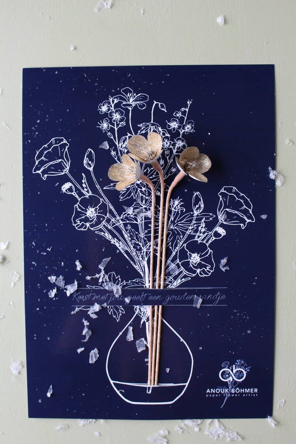 Kerst met jou geeft een gouden randje - roze