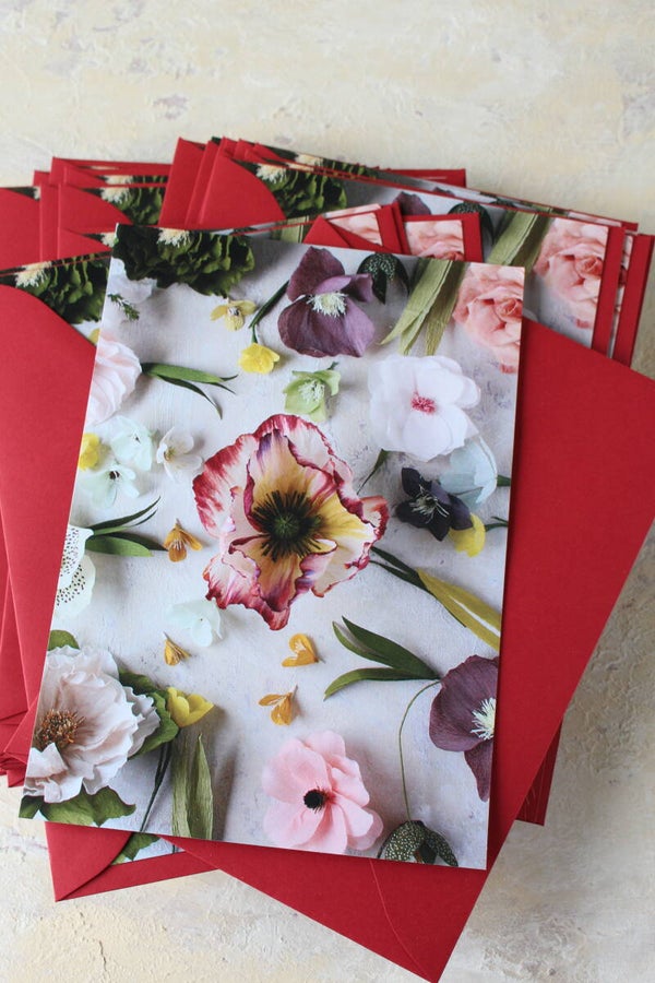 A5 Kaart Flatlay ecoline bloem