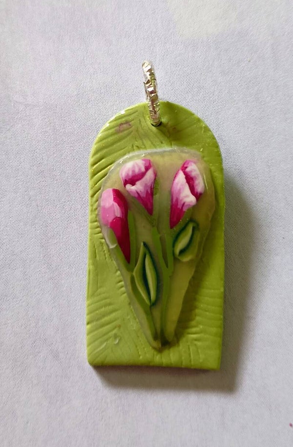 Delicate Deep Flowers Pendant