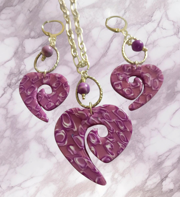 Whispering Hearts Necklace and earrings set