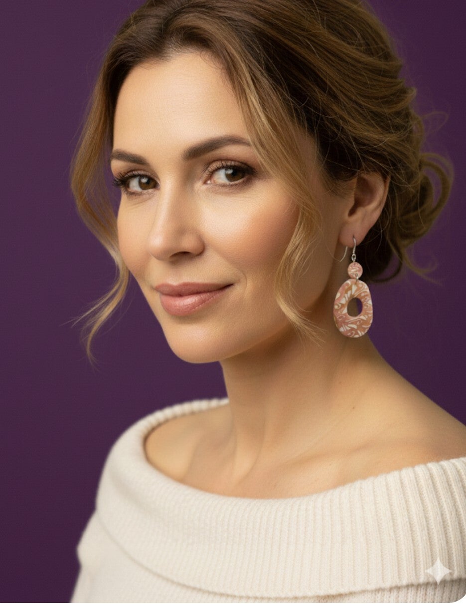 The White Lace Collection: Timeless Elegance 🤍✨Wonky Round Earring set