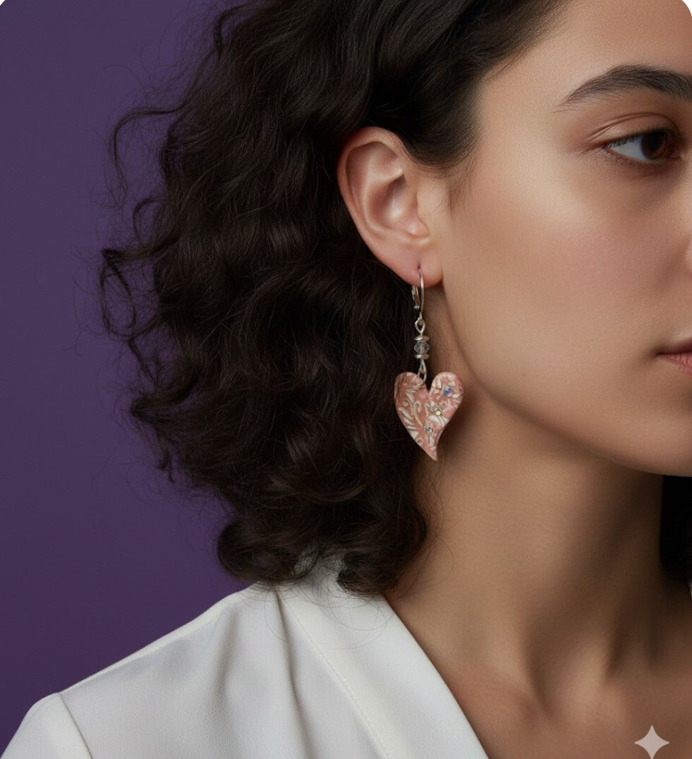 The White Lace Collection: Timeless Elegance 🤍✨The Heart Earrings!