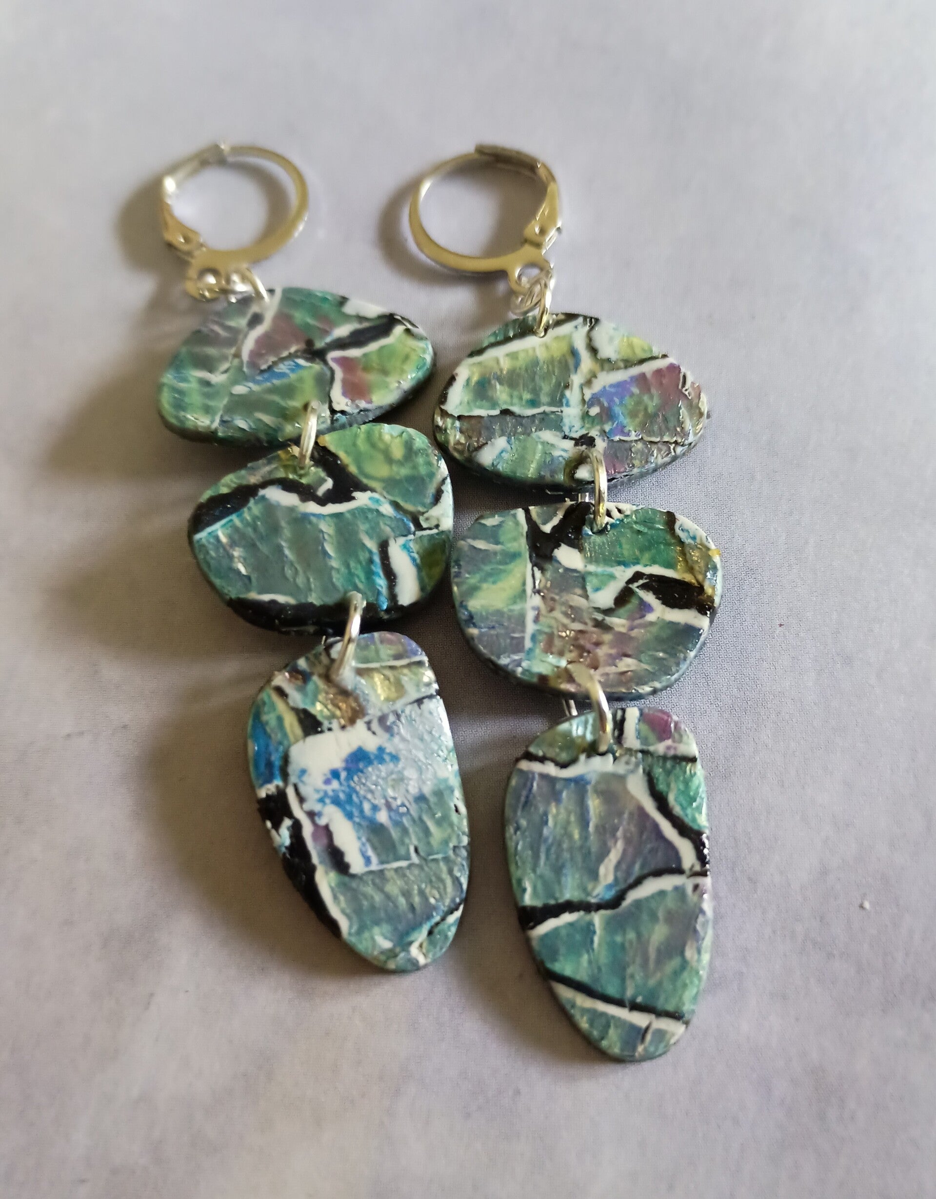 Emerald Sea Mosaic Cascading Dangles