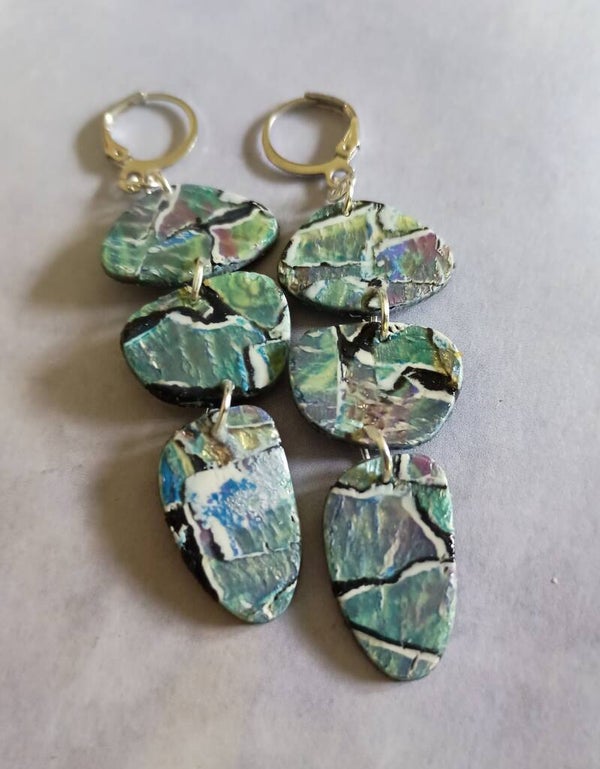 Emerald Sea Mosaic Cascading Dangles