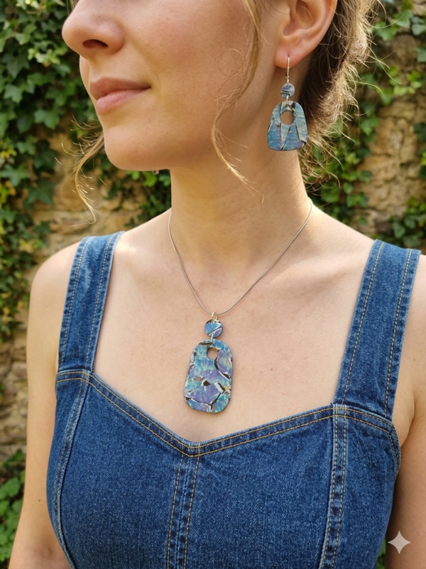 Blue Lagoon Mosaic Geometric Set