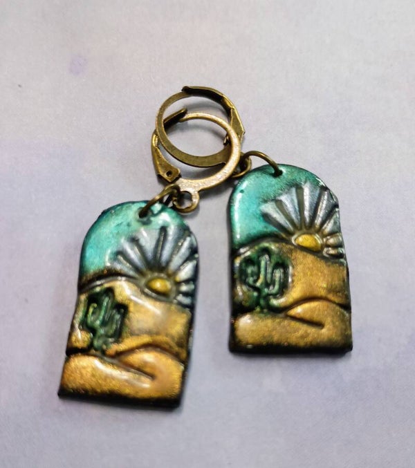 Golden Hour Cactus Dangles