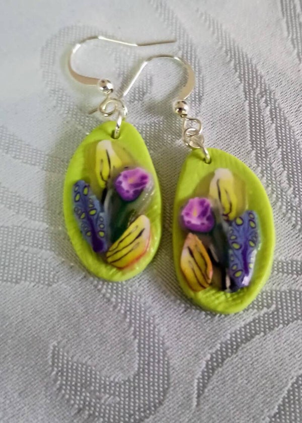 Pistachio Garden: Floral Drop Earrings