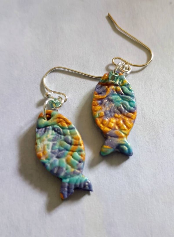 Textured Fish Dangle Earrings ( 4 options)
